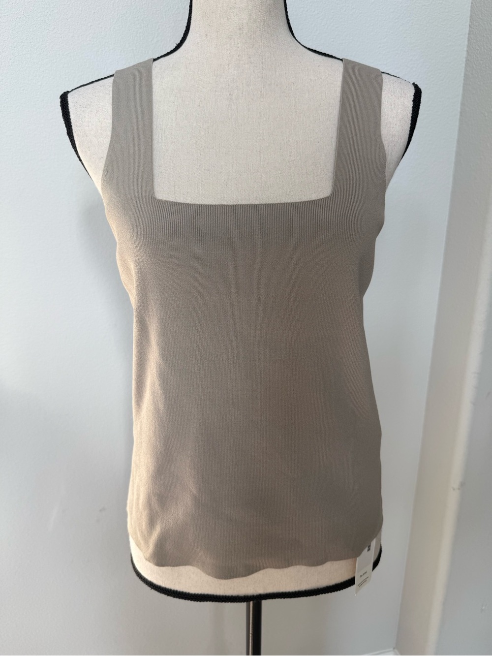 Reiss Taupe Vest Harper Square-Neck Sleeveless Sweater Too